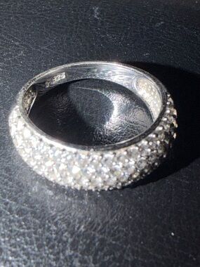 Sterling Silver Moissante Dome Ring - Size 8
